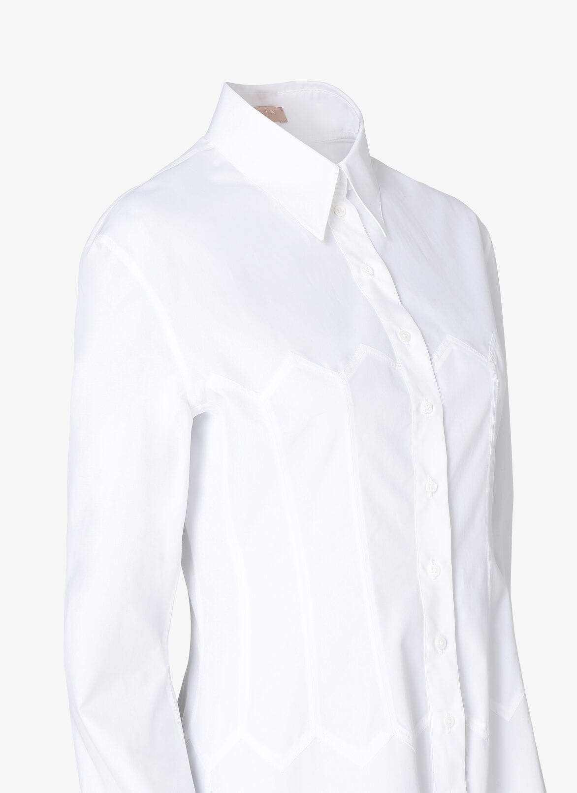Long-Sleeved Shirt Dress ALAÏA WHITE LONG-SLEEVED SHIRT DRESS